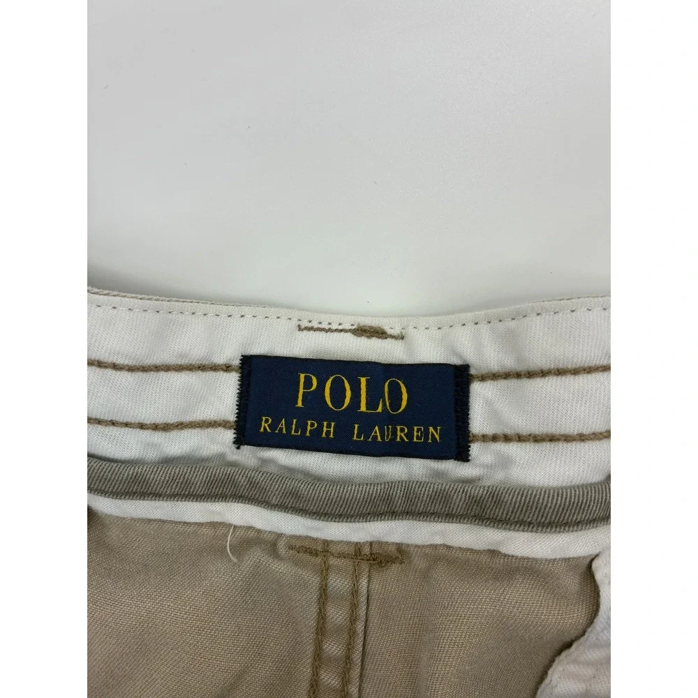 Polo Ralph Lauren Classic Polo Chino Cargo Shorts Mens 36 Khaki Tan Cotton Twill
